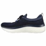 Παπούτσια για Tρέξιμο για Ενήλικες Skechers Engineered Flat Knit W Μπλε Μαύρο