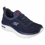 Παπούτσια για Tρέξιμο για Ενήλικες Skechers Engineered Flat Knit W Μπλε Μαύρο