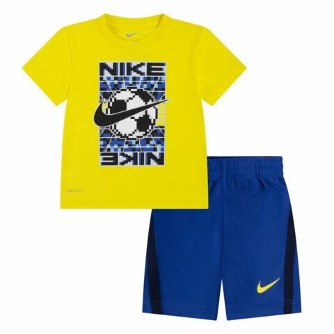 Αθλητικό Σετ για Παιδιά Nike Df Icon  Κίτρινο Μπλε Πολύχρωμο 2 Τεμάχια