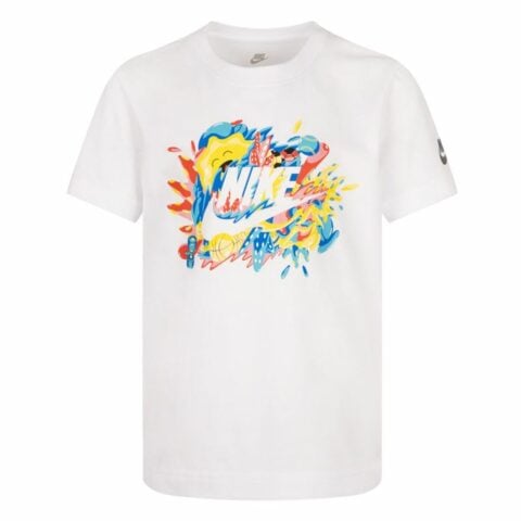 Παιδικό Μπλούζα με Κοντό Μανίκι Nike Sport Splash  Λευκό