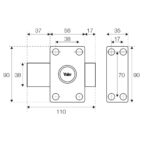 Κλείδωμα ασφαλείας Yale YV26BT-45 Μπεζ Μέταλλο Ø 23 mm