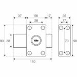 Κλείδωμα Yale YV25BT-45/SC Χάλυβας Στρόγγυλο Πόρτες Ø 23 mm
