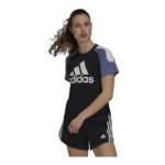 Γυναικεία Μπλούζα με Κοντό Μανίκι Adidas Sportswear Colorblock Μαύρο