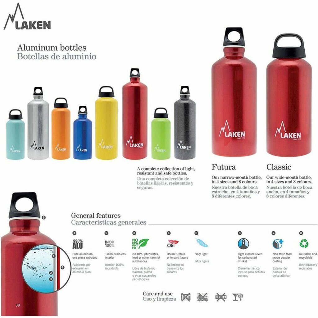 Μπουκάλι νερού Laken Futura Κόκκινο (0