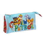 Τριπλή Κασετίνα The Paw Patrol Funday Κόκκινο Ανοιχτό Μπλε (22 x 12 x 3 cm)