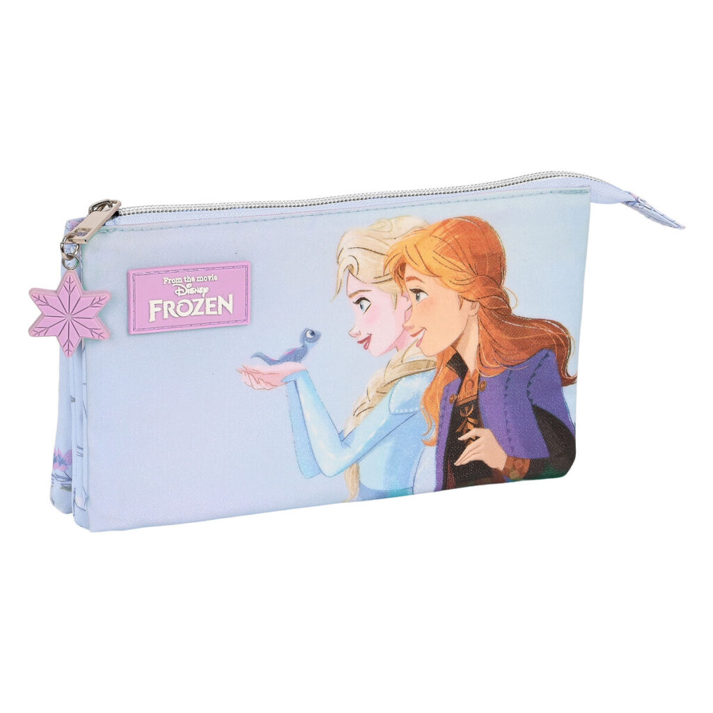 Τριπλή Κασετίνα Frozen Believe Λιλά 22 x 12 x 3 cm