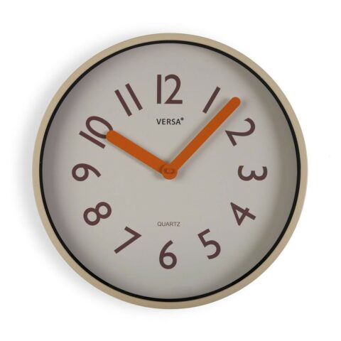 Ρολόι Τοίχου Versa Κρεμ Πλαστική ύλη Χαλαζίας 4 x 30 x 30 cm
