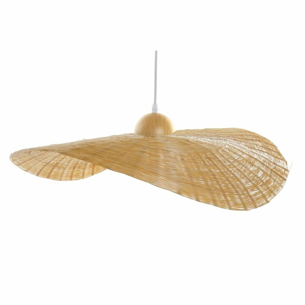 Φωτιστικό Οροφής DKD Home Decor Φυσικό Bamboo 40 W Καπέλο Άχυρο 220 V 70 x 70 x 10 cm