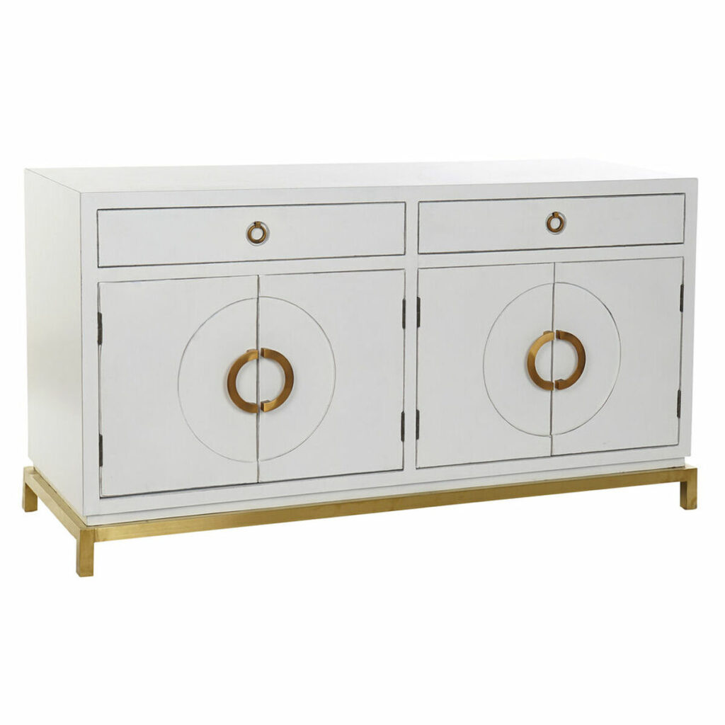 Σκευοθήκη DKD Home Decor Kamakura Λευκό Χρυσό Μέταλλο Λεύκες 150 x 50 x 80 cm (150 x 50 x 80 cm)