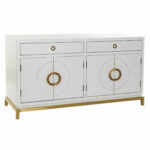 Σκευοθήκη DKD Home Decor Kamakura Λευκό Χρυσό Μέταλλο Λεύκες 150 x 50 x 80 cm (150 x 50 x 80 cm)