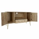 Τηλεόραση DKD Home Decor 118 x 40 x 65 cm Μέταλλο Ανοιχτό καφέ Ξυλο παουλόβνια Τζίντζερ