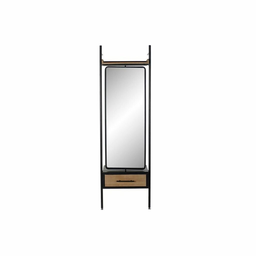 Μόνιμος καθρέφτης DKD Home Decor Μαύρο Φυσικό 58 x 30 x 191 cm Ορθογώνιο