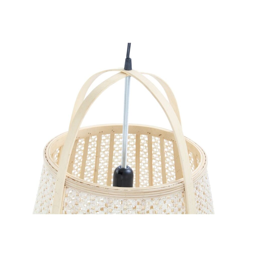 Φωτιστικό Οροφής DKD Home Decor Κρεμ Φυσικό Bamboo 50 W 47 x 47 x 64 cm