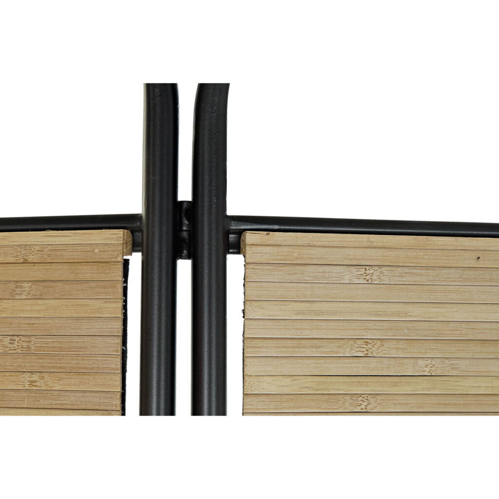 Παραβάν DKD Home Decor Μαύρο Ανοιχτό καφέ Μέταλλο Bamboo 148 x 2 x 180 cm