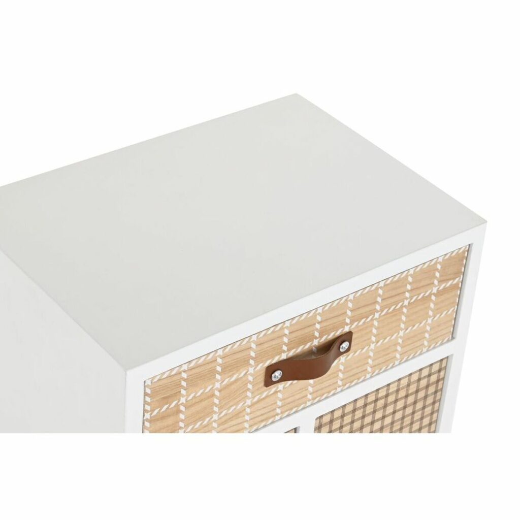Κομοδίνο DKD Home Decor Φυσικό Λευκό Φυσικό καουτσούκ Μπορντό Ξυλο παουλόβνια 40 x 30 x 48 cm