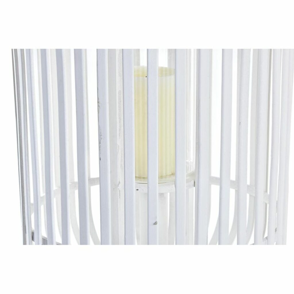 Lanterne DKD Home Decor Λευκό Bamboo Κρυστάλλινο Urban 28 x 28 x 47 cm (2 Τεμάχια)