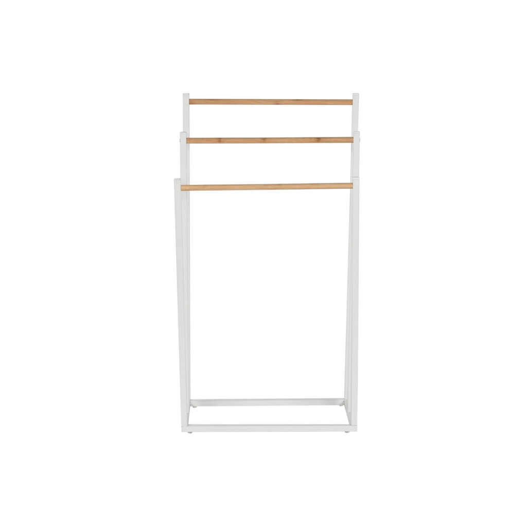 Πετσετοθήκη Δαπέδου Home ESPRIT Λευκό Φυσικό Μέταλλο Bamboo 45 x 22 x 85 cm