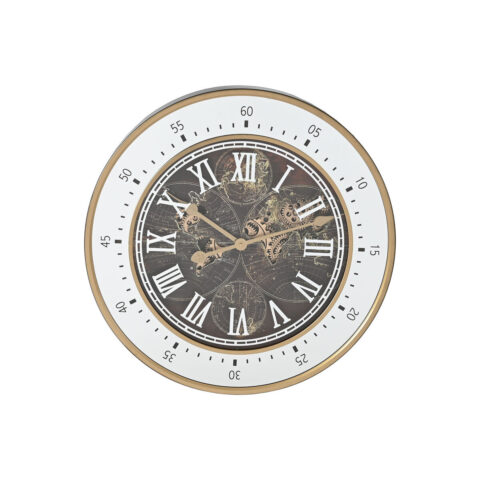 Ρολόι Τοίχου Home ESPRIT Καφέ Χρυσό Κρυστάλλινο Σίδερο 59 x 8