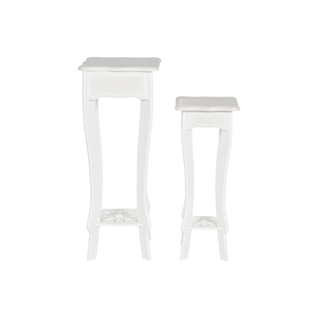 Σετ με 2 τραπέζια Home ESPRIT Λευκό Ξύλο MDF 30 x 30 x 76