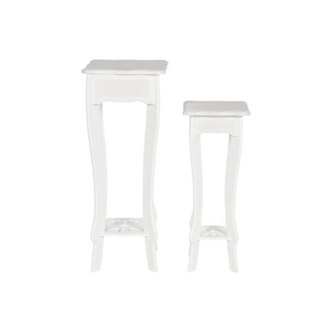 Σετ με 2 τραπέζια Home ESPRIT Λευκό Ξύλο MDF 30 x 30 x 76