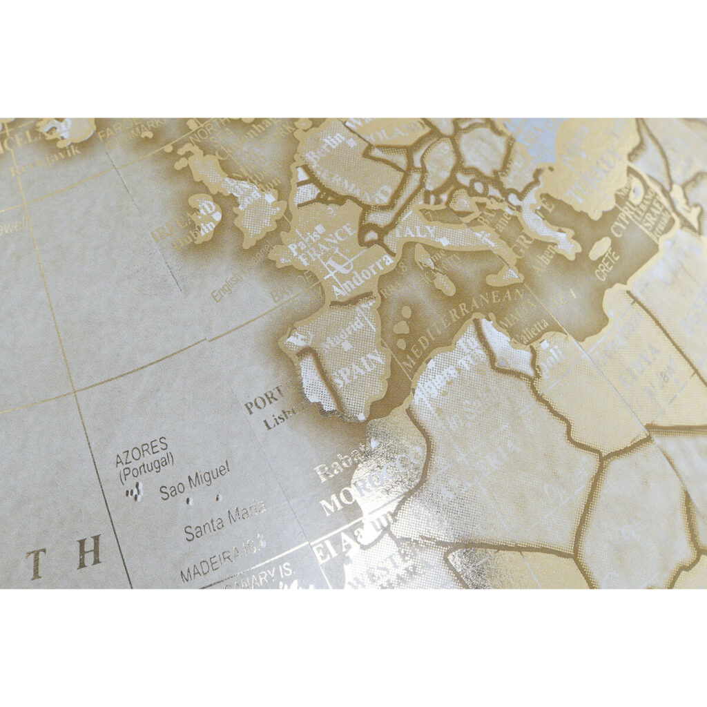 Υδρόγειος Σφαίρα Home ESPRIT Λευκό Χρυσό PVC Μάρμαρο 27 x 25 x 40 cm
