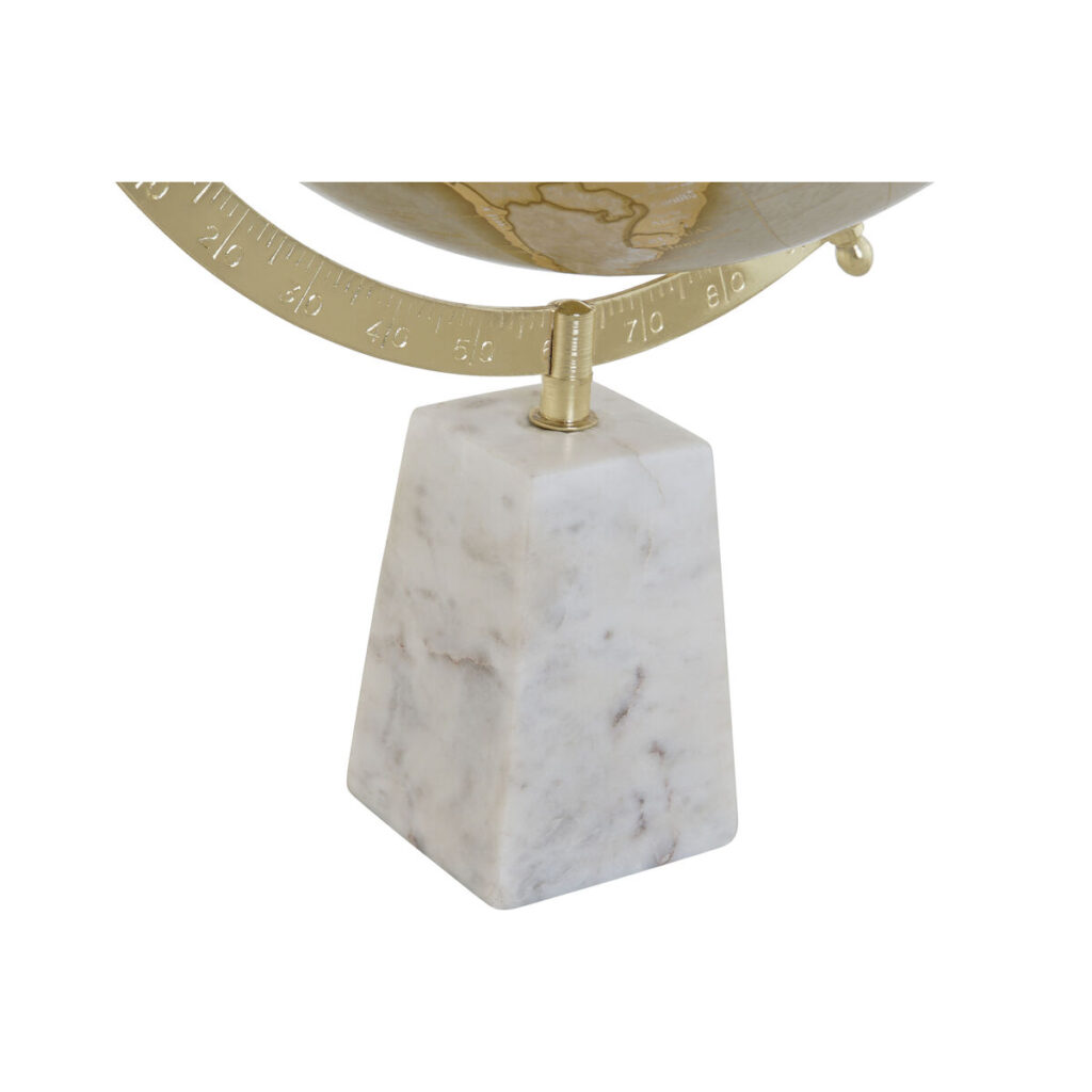 Υδρόγειος Σφαίρα Home ESPRIT Λευκό Χρυσό PVC Μάρμαρο 27 x 25 x 40 cm