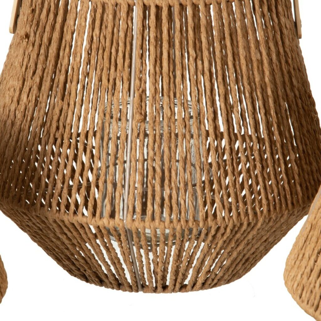 Lanterne Κηροπήγιο Φυσικό Bamboo Σχοινί Φύκια 33 x 33 x 27 cm