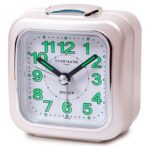 Αναλογικό Ρολόι Ξυπνητήρι Timemark Λευκό Αθόρυβο Με ήχο Νυχτερινή λειτουργία (7.5 x 8 x 4.5 cm)