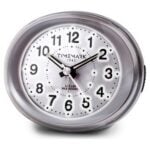 Αναλογικό Ρολόι Ξυπνητήρι Timemark Ασημί Φως LED Αθόρυβο Snooze Νυχτερινή λειτουργία 9 x 9 x 5