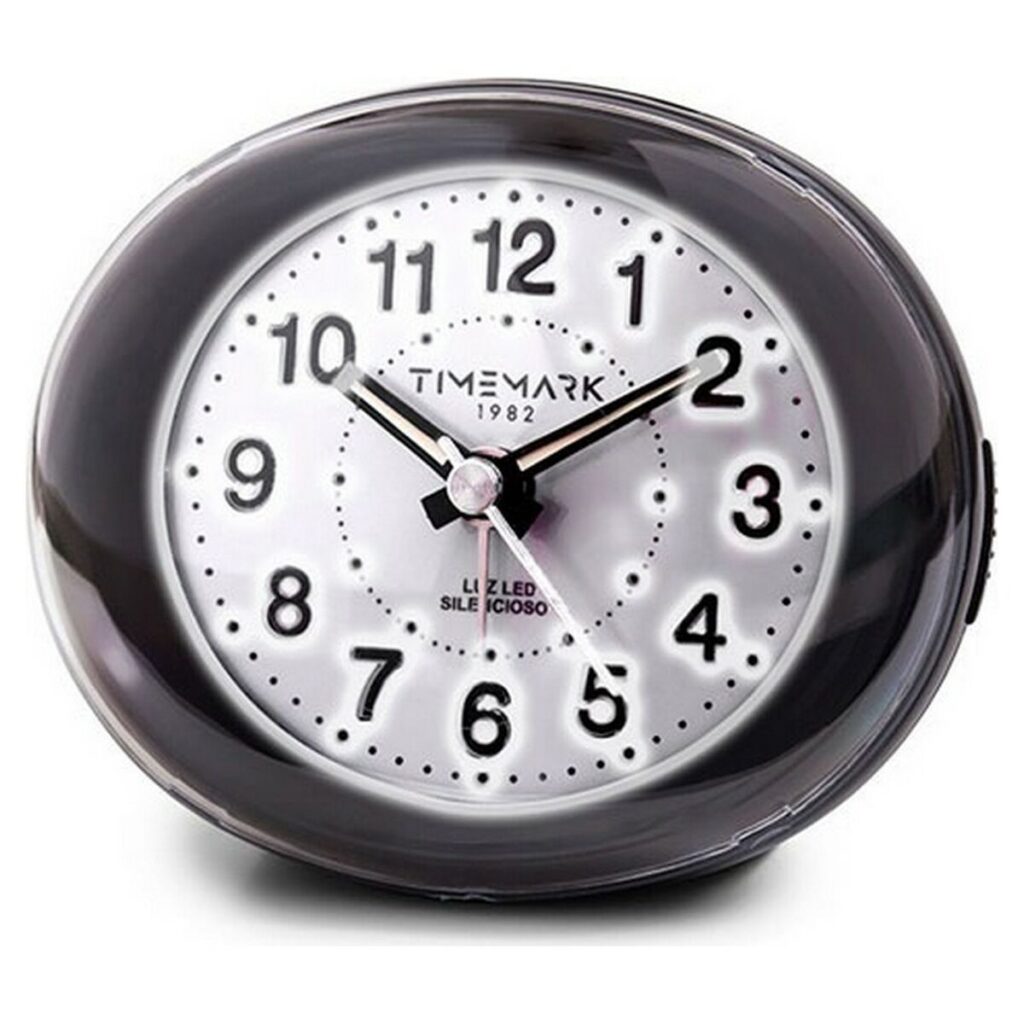 Αναλογικό Ρολόι Ξυπνητήρι Timemark Μαύρο Φως LED Αθόρυβο Snooze Νυχτερινή λειτουργία 9 x 9 x 5