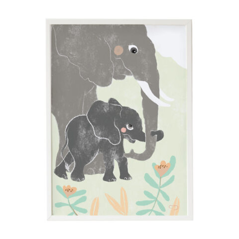 Πίνακας Crochetts Πολύχρωμο Ξύλο MDF 33 x 43 x 2 cm Ελέφαντας