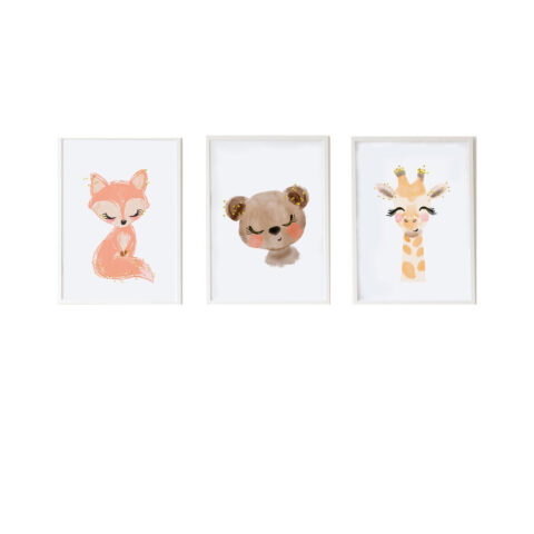 Πινακίδες Crochetts 33 x 43 x 2 cm Αρκούδα Καμηλοπάρδαλη Αλεπού 3 Τεμάχια