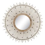 Τοίχο καθρέφτη Φυσικό Bamboo Κρυστάλλινο 90 x 3 x 90 cm