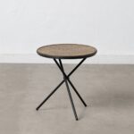 Βοηθητικό Τραπέζι Μαύρο Φυσικό Μέταλλο Bamboo Σίδερο 38 x 38 x 40 cm