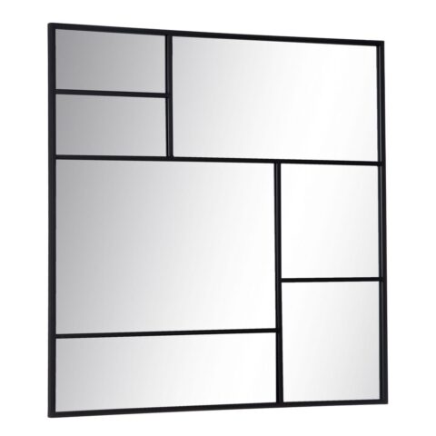 Τοίχο καθρέφτη Μαύρο Κρυστάλλινο Σίδερο Κάθετο 90 x 2 x 90 cm