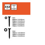 Κιτ βιδών Black & Decker Phillips Ξύλο 332 Τεμάχια
