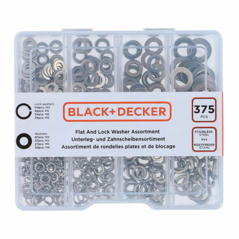 Ροδέλες Black & Decker Flat Ασφάλεια 375 Τεμάχια