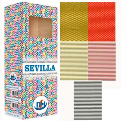 Χαρτί Περιτυλίγματος DM Sevilla Πολύχρωμο Τυλίξτε 70 x 200 cm (50 Μονάδες)