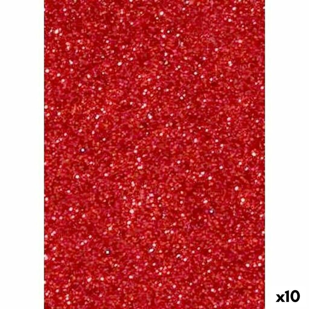 Πόλη Πλαστικό χαλί Eva Fama Κόκκινο 50 x 70 cm Γκλίτερ (x10)