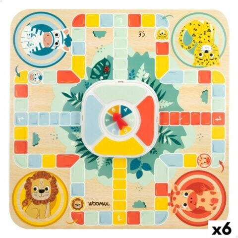 Πίνακας για Επιτραπέζιο Παιχνίδι Parchís Woomax Zookabee 30 x 3 x 30 cm Παιδικά Zώα (x6)