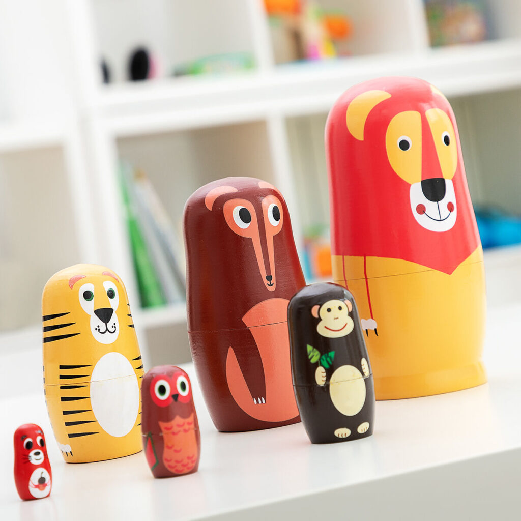 Ξύλινο Matryoshka με Εικόνες από Ζώα Funimals InnovaGoods 11 Τεμάχια