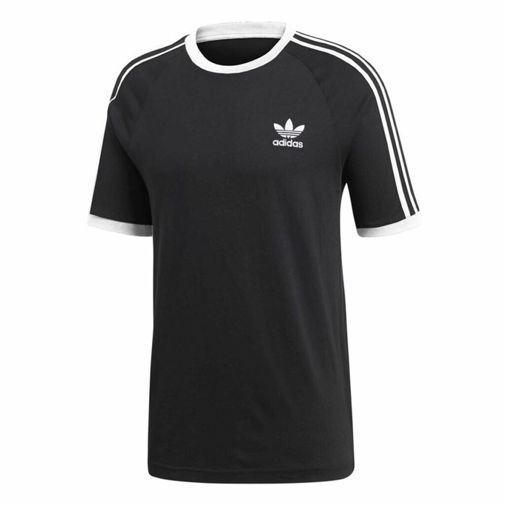 Ανδρική Μπλούζα με Κοντό Μανίκι Adidas 3 stripes Μαύρο