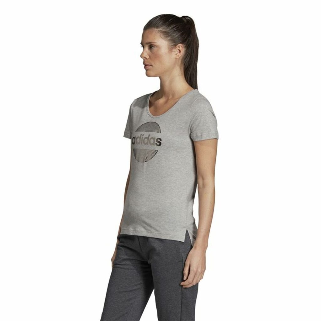 Γυναικεία Μπλούζα με Κοντό Μανίκι Adidas Linear Ανοιχτό Γκρι