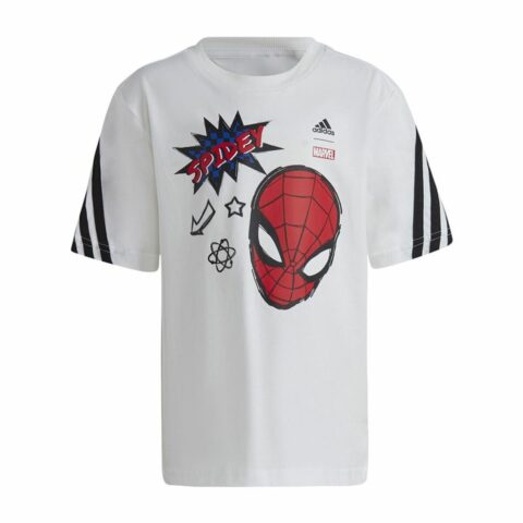Παιδικό Μπλούζα με Κοντό Μανίκι Adidas Spider-Man Λευκό