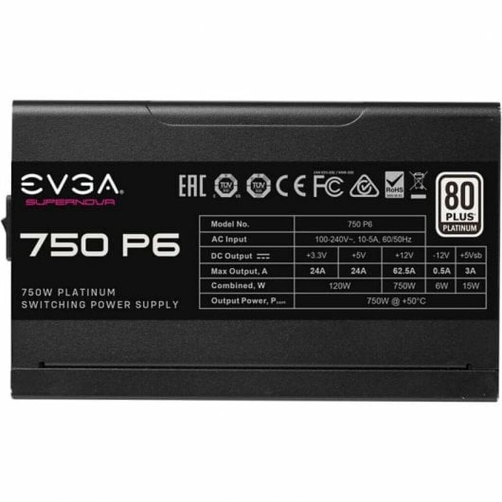 Τροφοδοσία Ρεύματος Evga 750 W 80 PLUS Platinum ATX