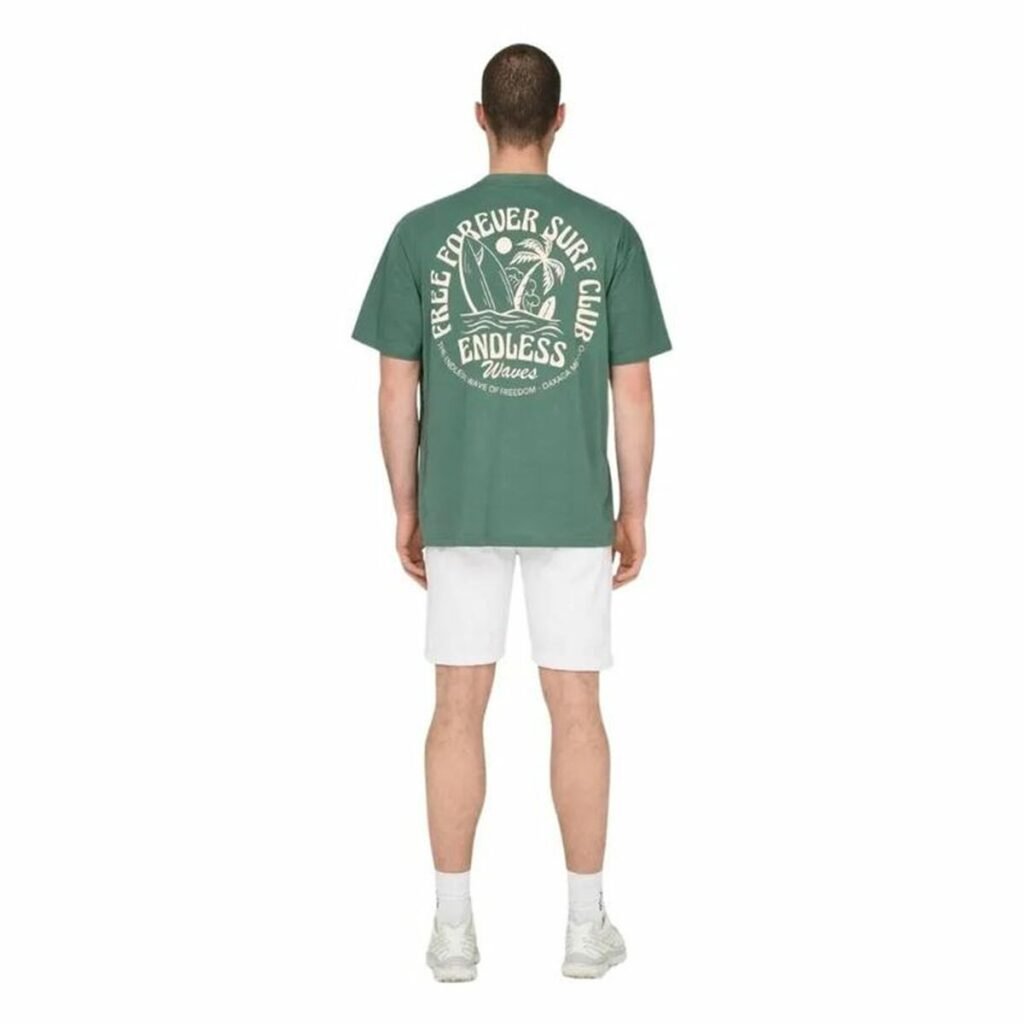 Ανδρική Μπλούζα με Κοντό Μανίκι Only & Sons Onskylan Rlx Icon Σκούρο πράσινο