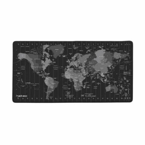 Mousepad Gaming Natec Time Zone Map Maxi Μαύρο Γκρι Τυπωμένο