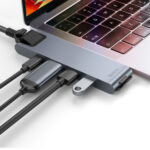 USB Hub Baseus CAHUB-L0G Γκρι Μαύρο/Ασημί