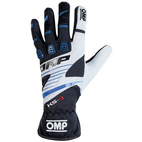 Karting Gloves OMP KS-3 Μπλε Λευκό Μαύρο S