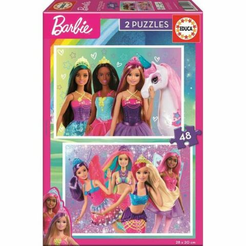 Σετ 2 Παζλ   Barbie Girl         48 Τεμάχια 28 x 20 cm